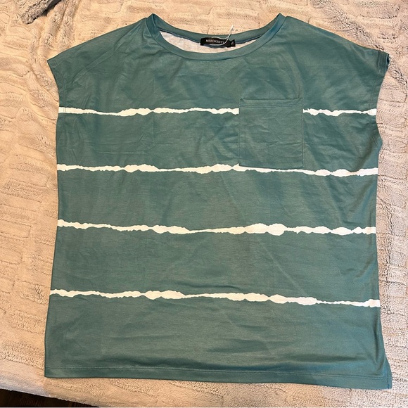 Cap Sleeve Striped Tee - Picture 1 of 4